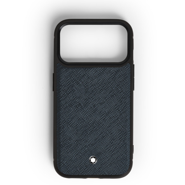  Montblanc - Funda Rígida Para Iphone 17 Pro De Piel Sartorial - Azul Tweed - Piel - Mb220600 - Fundas Para Teléfonos 