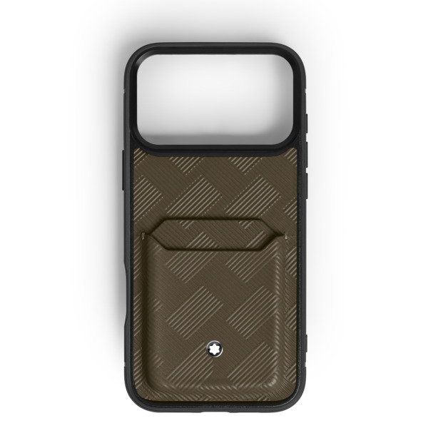 Montblanc - Funda Rígida Para Iphone 17 Pro Max Con Ranuras Para 2 Tarjetas De Piel Extreme - Caqui - Piel - Mb221668 - Fundas Para Teléfonos 