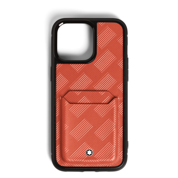  Montblanc - Funda Rígida Para Iphone 16 Pro Max Con Ranuras Para 2 Tarjetas De Piel Extreme - Cayena - Piel - Mb199615 - Fundas Para Teléfonos 