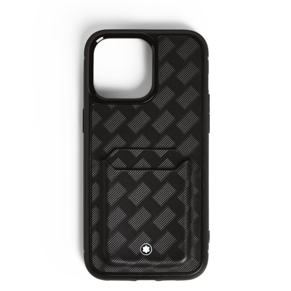  Montblanc - Funda Rígida Para Iphone 16 Pro Max Con Ranuras Para 2 Tarjetas De Piel Extreme - Negro - Piel - Mb198889 - Fundas Para Teléfonos 
