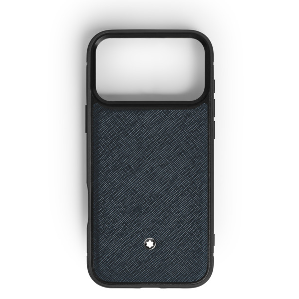 Montblanc - Funda Rígida Para Iphone 17 Pro Max De Piel Sartorial - Azul Tweed - Piel - Mb220603 - Fundas Para Teléfonos 