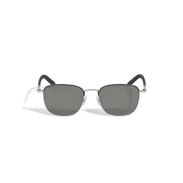  Montblanc - Gafas De Sol Cuadradas Con Montura De Metal Color Plateado - Plata - Acero - Mb135567 - Gafas De Sol 