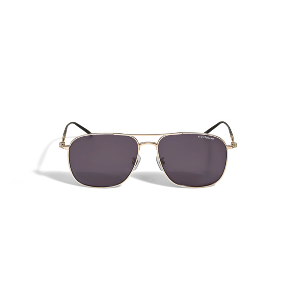  Montblanc - Gafas De Sol Cuadradas Con Montura De Titanio Dorado - Oro - Titanio - Mb135563 - Gafas De Sol 