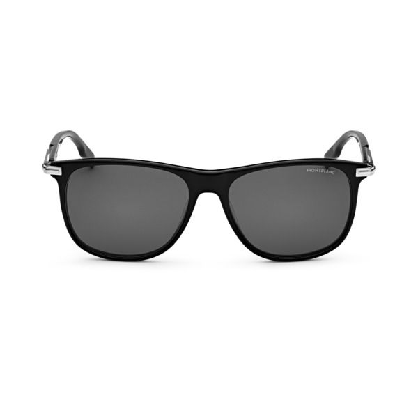  Montblanc - Gafas De Sol Rectangulares Con Montura De Acetato Negra - Negro - Acetato - Mb129804 - Gafas De Sol 