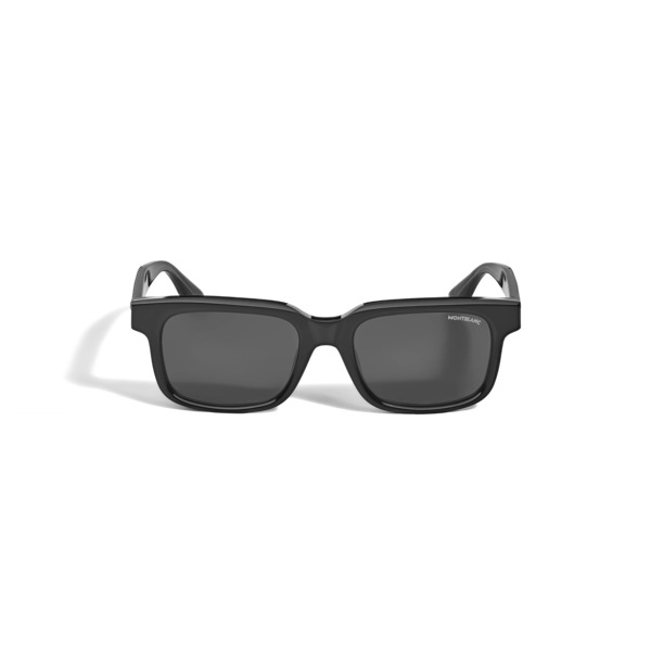  Montblanc - Gafas De Sol Rectangulares Con Montura De Acetato Negra - Negro - Acetato - Mb135578 - Gafas De Sol 