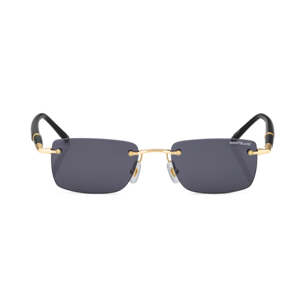  Montblanc - Gafas De Sol Rectangulares Con Montura De Metal Color Dorado - Oro - Acero - Mb133465 - Gafas De Sol 