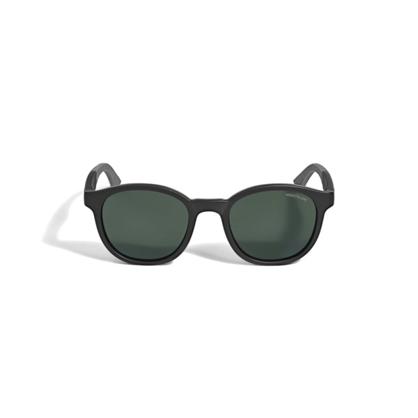  Montblanc - Gafas De Sol Redondas Con Montura Inyectada Negra - Negro - Inyección - Mb134858 - Gafas De Sol 