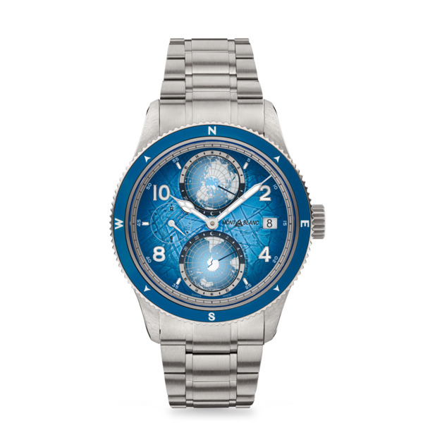  Montblanc - Montblanc 1858 Geosphere 0 Oxygen South Pole Exploration Edición Limitada - 1990 Piezas - Azul Claro - Titanio, Acero, Aluminio - Mb130961 