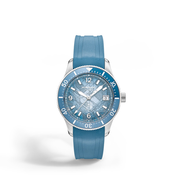  Montblanc - Montblanc Iced Sea Automatic Date 0 Oxygen - Azul Claro - Acero, Aluminio - Mb134023 - Reloj 