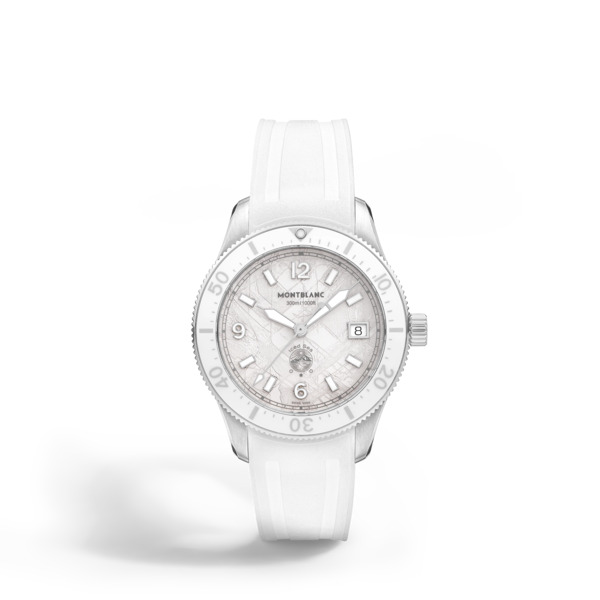  Montblanc - Montblanc Iced Sea Automatic Date 0 Oxygen - Blanco - Acero - Cerámica - Mb134025 - Reloj 