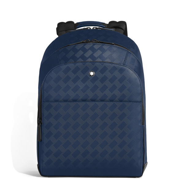  Montblanc - Mochila Grande Con 3 Compartimentos De Piel Extreme - Azul Tinta - Piel - Mb221134 - Mochilas 
