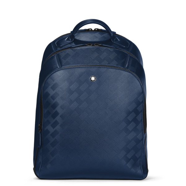  Montblanc - Mochila Mediana Con 3 Compartimentos De Piel Extreme - Azul Tinta - Piel - Mb198047 - Mochilas 