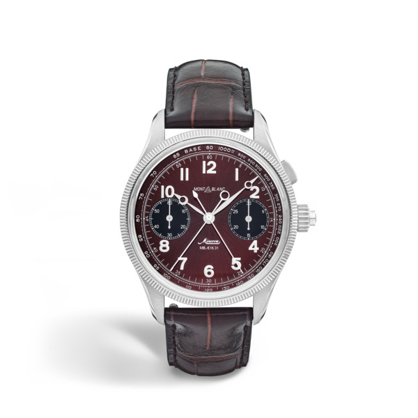  Montblanc - Montblanc 1858 Split Second Chronograph Edición Limitada - 100 Piezas - Burdeos - Acero, Dorado Gris - Mb134029 - Reloj 