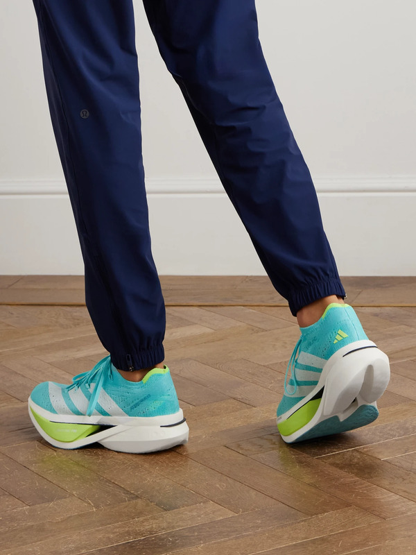  Adidas Running - Adizero Prime X3 Striped Rubber-trimmed Strung Running Sneakers - Men - Blue - Uk 6 