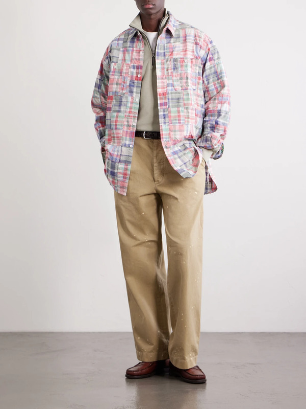  Beams Plus - Patchwork Checked Cotton Jacket - Men - Multi - S 