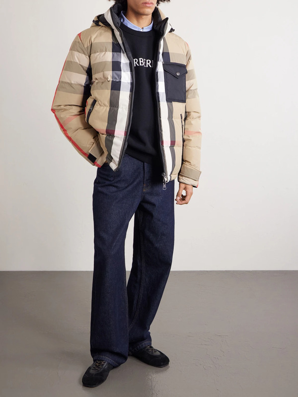  Burberry - Reversible Quilted Checked Shell Hooded Down Jacket - Men - Neutrals - S 