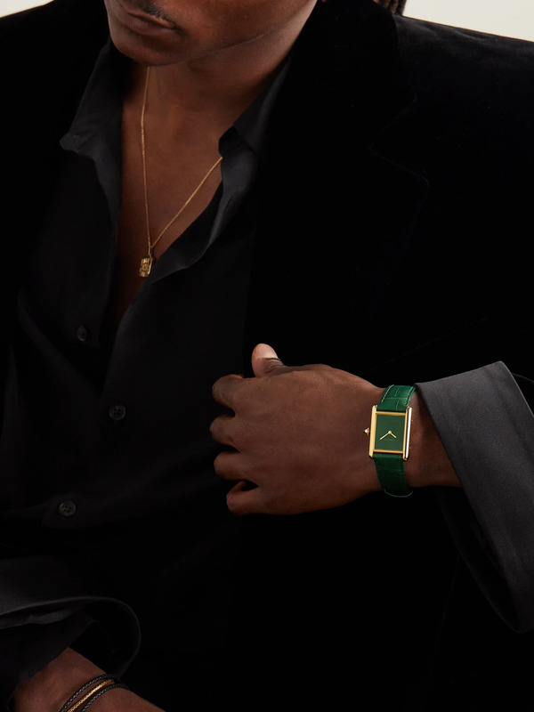  Cartier - Tank Louis Cartier Hand-wound 25.5mm 18-karat Gold And Alligator Watch, Ref. No. Wgta0191 - Men - Green 