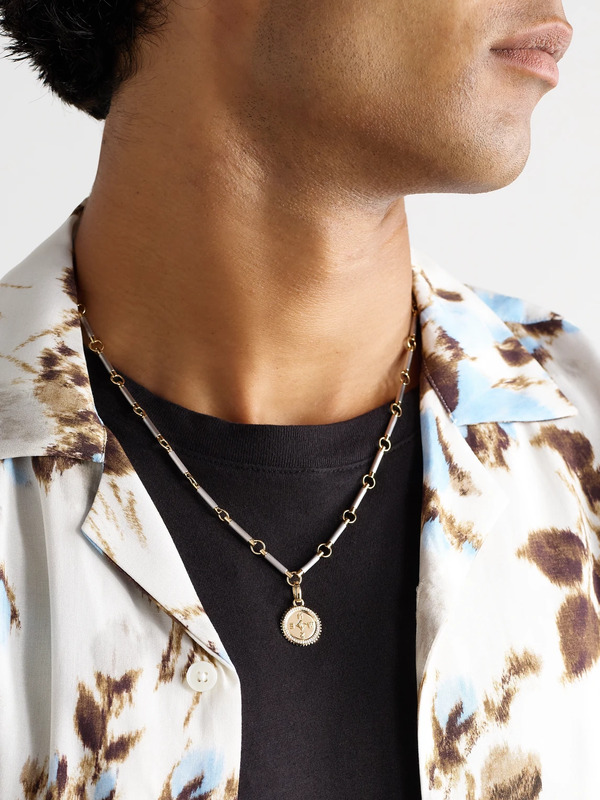  Foundrae - Element Internal Compass Rhodium-plated 18-karat White And Yellow Gold Diamond Pendant Necklace - Men - Gold 