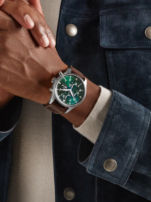  Iwc Schaffhausen - Pilot's Automatic Chronograph 43mm Stainless Steel And Leather Watch, Ref. No. Iw378005 - Men - Green 