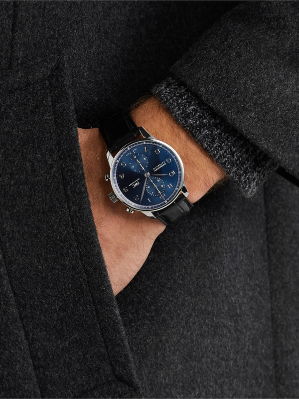  Iwc Schaffhausen - Portugieser Automatic Chronograph 41mm Stainless Steel And Alligator Watch, Ref. No. Iw371606 - Men - Blue 
