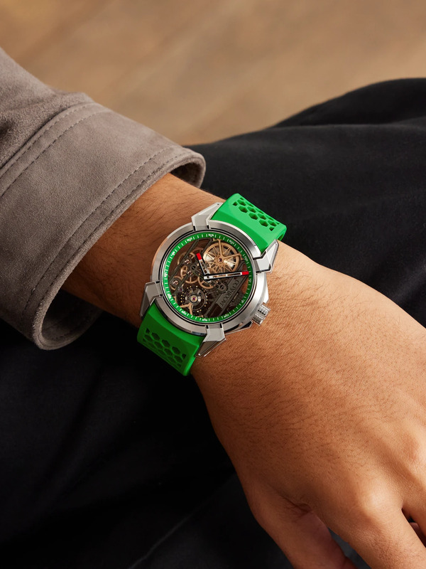  Jacob & Co. - Epic X Limited Edition Hand-wound Skeleton Chronograph 44mm Titanium And Rubber Watch, Ref. No. Ex110.20.aa.ac.abrua - Men - Green 
