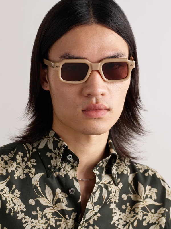  Jacques Marie Mage - Sandro Rectangular-frame Acetate Sunglasses - Men - Neutrals 