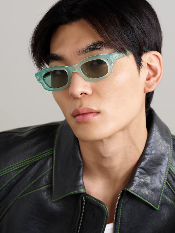  Jacques Marie Mage - Whiskeyclone Rectangular-frame Acetate Sunglasses - Men - Blue 