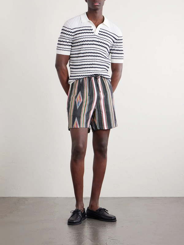  Kardo - Straight-leg Cotton Drawstring Shorts - Men - Multi - S 
