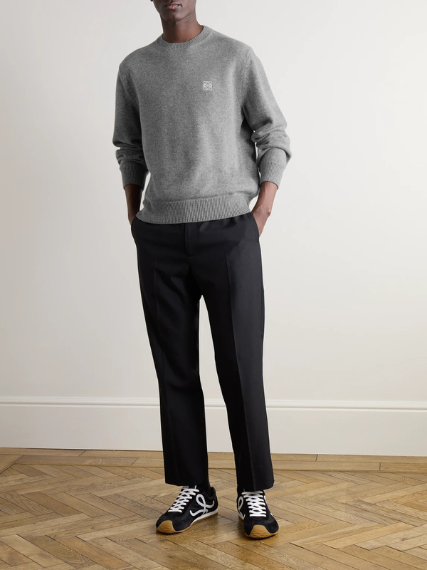  Loewe - Anagram Logo-embroidered Wool Sweater - Men - Gray - Xs 