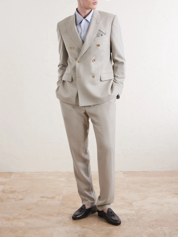  Mr P. - Wool-hopsack Suit Jacket - Men - Neutrals - 36 