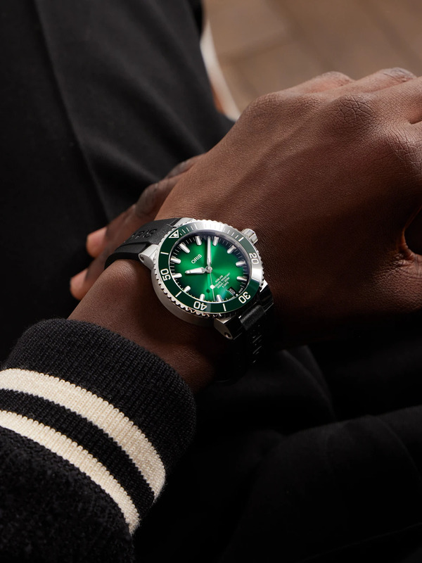  Oris - Aquis Automatic 43.5mm Stainless Steel And Rubber Watch, Ref. No. 01 400 7763 4157-07 4 24 74eb - Men - Green 