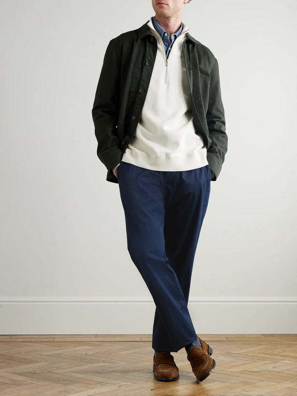  Orlebar Brown - Brandon Slim-fit Tapered Stretch Cotton And Cashmere-blend Twill Trousers - Men - Blue - Uk/us 28 