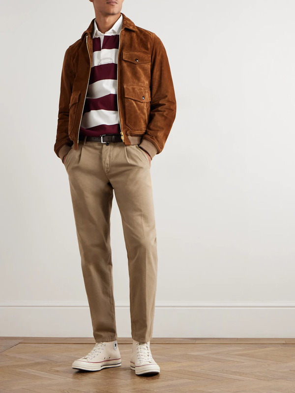  Slowear - Incotex Blue Division Straight-leg Pleated Cotton And Cashmere-blend Twill Trousers - Men - Neutrals - Uk/us 30 