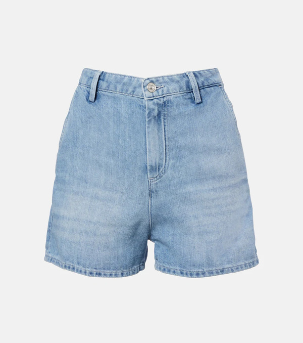  7 For All Mankind 7 For All Mankind Shorts De Denim De Algodón Y Lino 