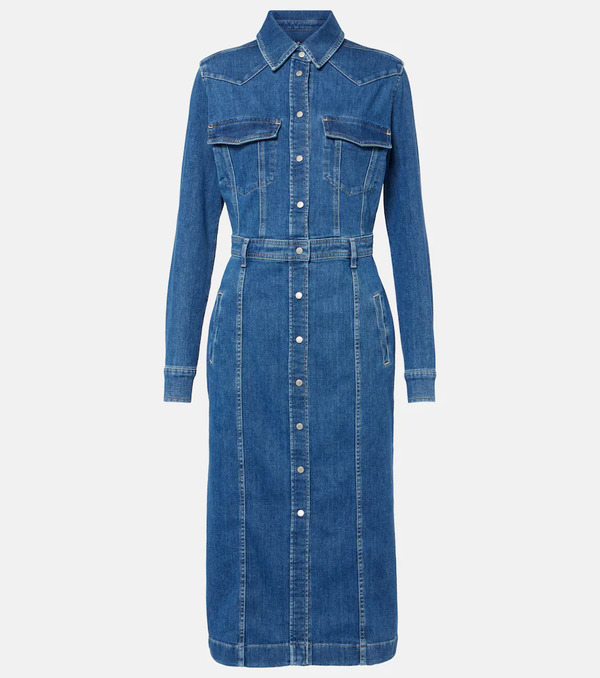  7 For All Mankind 7 For All Mankind Vestido Midi De Denim 