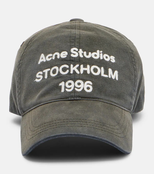  Acne Studios Acne Studios Gorra De Sarga De Algodón Con Logo 