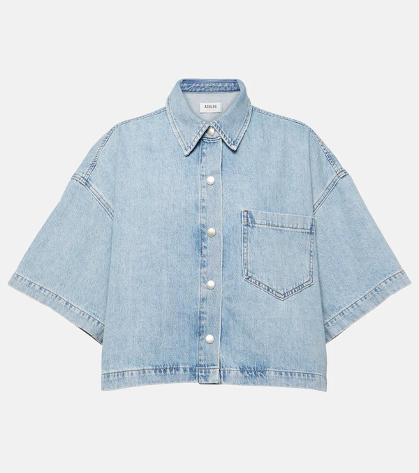  Agolde Agolde Camisa Cropped Rona Box De Denim 