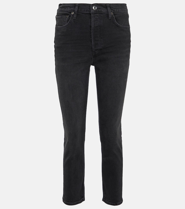 Agolde Agolde Jeans Slim Riley Cropped De Tiro Alto 