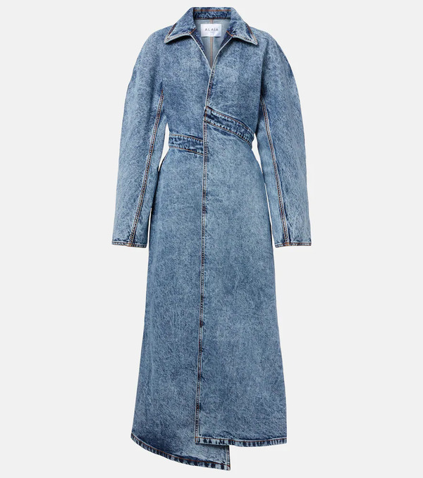  Alaia Alaïa Abrigo Asimétrico De Denim 
