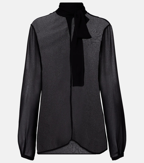  Alaia Alaïa Blusa De Georgette De Seda Con Lazada 