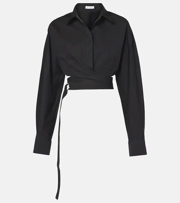  Alaia Alaïa Camisa Cropped De Popelín De Algodón 