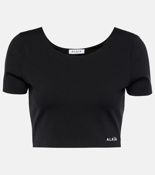  Alaia Alaïa Crop Top Con Logo 