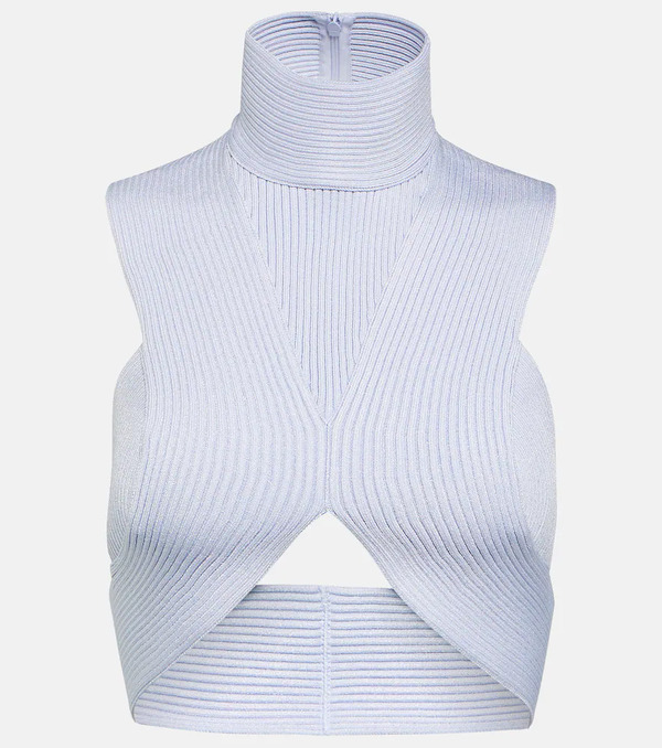  Alaia Alaïa Crop Top De Punto Acanalado 