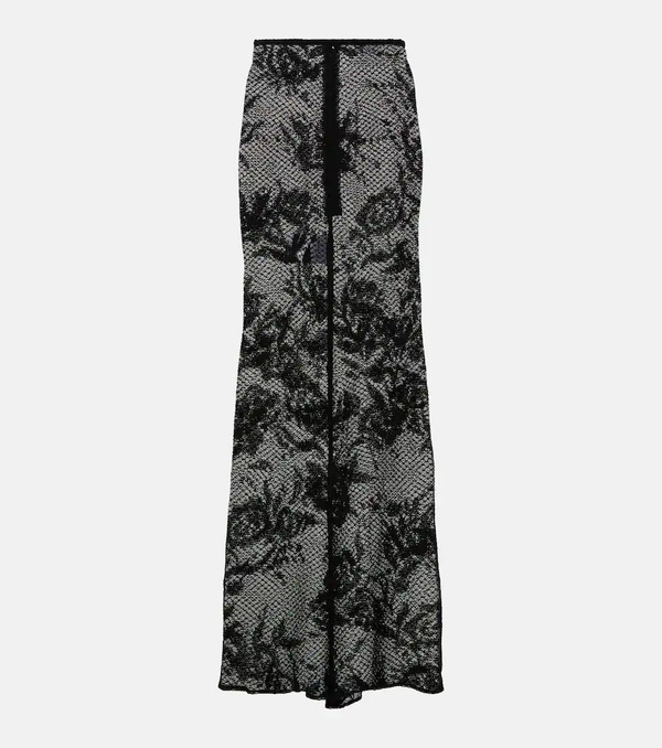  Alaia Alaïa Falda Larga De Malla Floral 