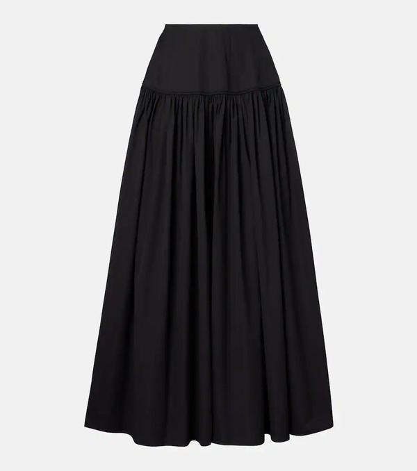 Alaia Alaïa Falda Larga De Popelín De Algodón Fruncida 