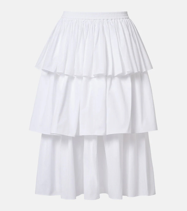  Alaia Alaïa Falda Midi Escalonada De Algodón 