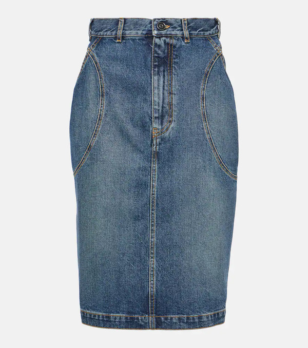  Alaia Alaïa Falda Tubo De Denim 
