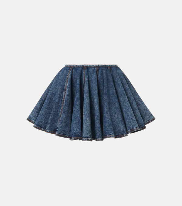  Alaia Alaïa Minifalda De Denim Plisada 
