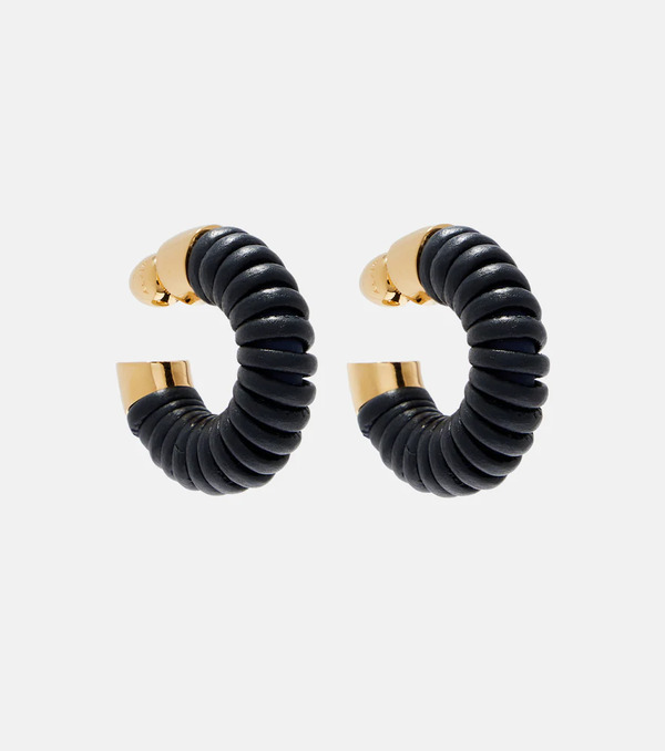  Alaia Alaïa Pendientes De Aro Bobine Con Piel 