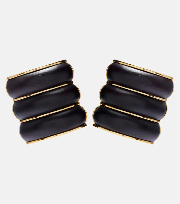  Alaia Alaïa Pendientes De Clip Bumper De Madera 